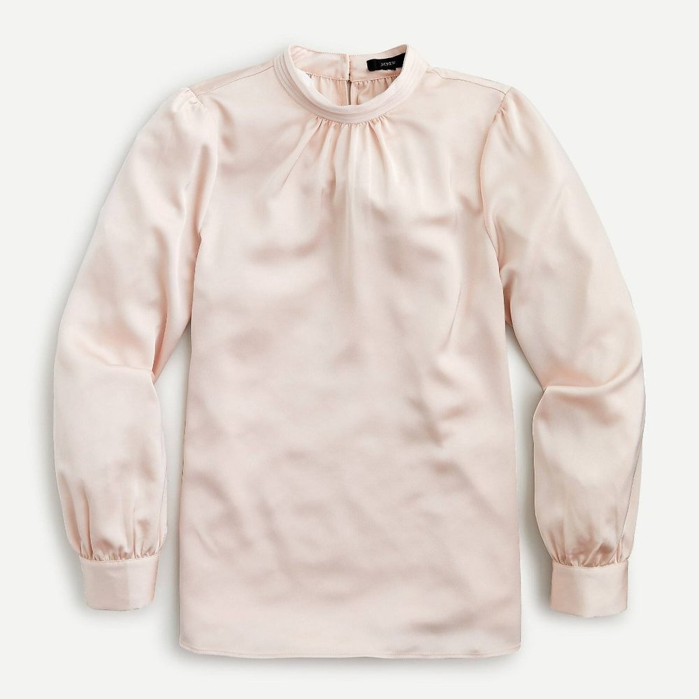 new J.Crew Pleated mockneck blouse XXL